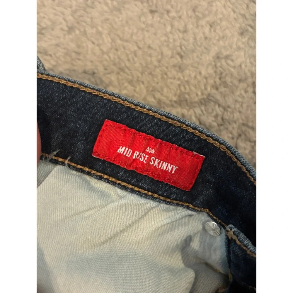 Lucky Brand Ava Mid Rise Skinny Jeans Dark Wash Denim Womens 4/27 R